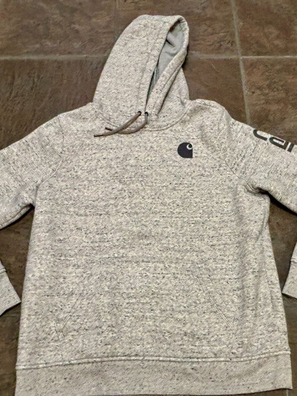 ~~Carhart Women's Heather Gray Hoodie Pullover Size Large (12/14)..VGUC!!!  Comf
